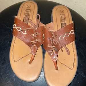 The Leather Collection lace up- sandals